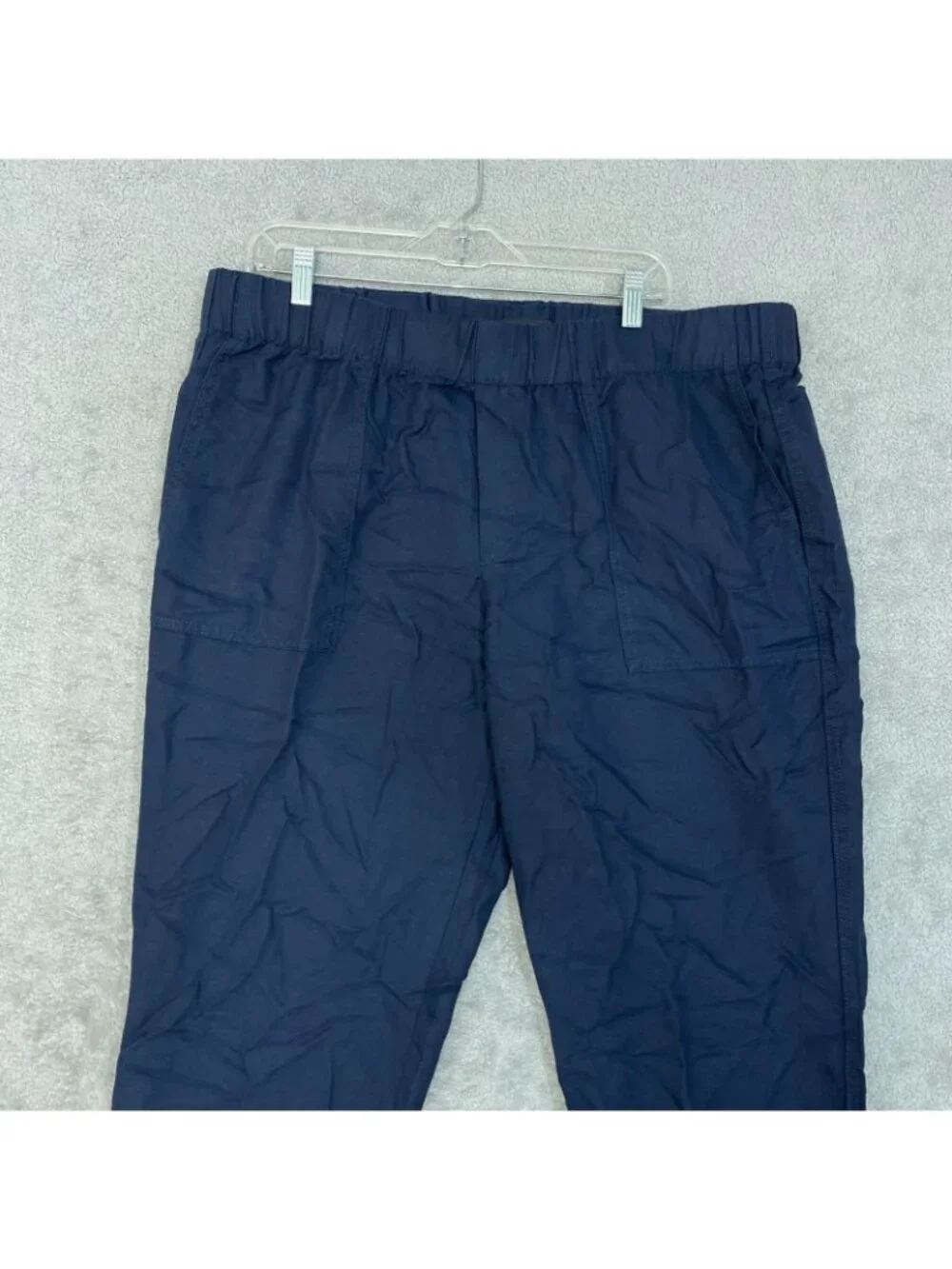 NWOT Banana Republic Women's XL Navy Blue Linen-Blend Cropped Pants B1734